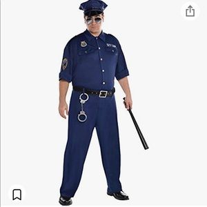 On Patrol Men’s Police Cop Costume Complete Outfit Adult Plus Size 48-52 NEW